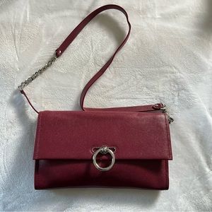 LIKE NEW | Rebecca Minkoff Jean Convertibile Leather Clutch, Maroon